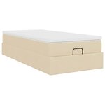 vidaXL Cadre de lit ottoman avec matelas crème 80x200 cm tissu