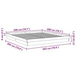 vidaXL Cadre de lit sans matelas 200 x 200 cm en bois massif de chêne