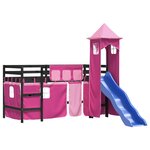 vidaXL Lit mezzanine enfants avec tour sans matelas rose 80x200 cm