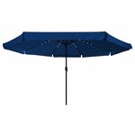 vidaXL Parasol de jardin Bleu et Noir 395 x 395 x 245 cm