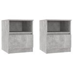 vidaXL Tables de chevet 2 Pièces Gris béton 40x40x50 cm Aggloméré