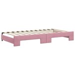 vidaXL Lit de jour avec lit gigogne et matelas rose 100x200 cm velours