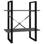 vidaXL Bibliothèque à 2 niveaux Gris 60x30x70 cm bois d'ingénierie