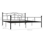 vidaXL Cadre de lit sans matelas noir métal 180x200 cm
