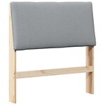 vidaXL Tête de lit capitonnée Gris clair 90 cm Pin massif