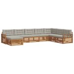 vidaXL Ensemble de canapés d'extérieur 8 pc Gris Naturel et Clair