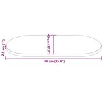 vidaXL Dessus de table 90x45x2 5 cm bois de pin massif ovale