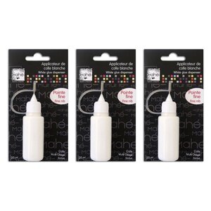 3 tubes de colle blanche pointe fine - 20 ml