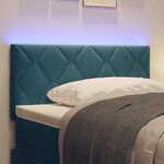 vidaXL Tête de Lit LED Géométrique Bleu foncé 100 cm Velours