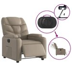 vidaXL Fauteuil inclinable électrique Cappuccino Similicuir