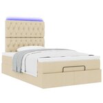 vidaXL Cadre de lit ottoman avec matelas crème 120x190 cm tissu