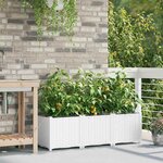 vidaXL Pots de jardin Blanc 120 x 40 x 37.5 cm Acier