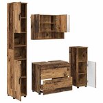 vidaXL Ensemble de mobilier de salle de bain 4 Pièces Bois Ancien