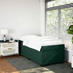 vidaXL Sommier à lattes de lit avec matelas Vert foncé 100x200 cm