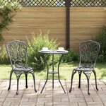 vidaXL Ensemble bistro de jardin 3 Pièces Noir Aluminium