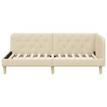 vidaXL Cadre de lit d'angle avec tête de lit Crème 90 x 190 cm tissu