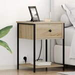 vidaXL Cabinet de chevet avec tiroir Chêne sonoma 42 x 41 x 56 cm