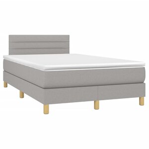 vidaXL Sommier à lattes de lit et matelas gris clair 120x190 cm tissu