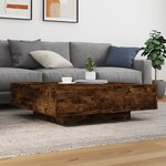 vidaXL Table basse chêne fumé 100x100x31 cm bois d'ingénierie