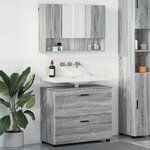vidaXL Ensemble de mobilier de salle de bain 2 Pièces Gris Sonoma