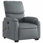 vidaXL Fauteuil inclinable de massage électrique gris similicuir