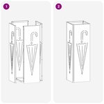 vidaXL Porte-parapluie Blanc 15 5 x 15 5 x 49 cm Métal