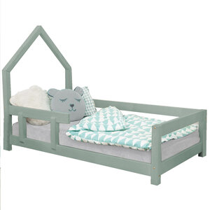 Lit cabane enfant POPPI 140 x 200 vert sauge 2