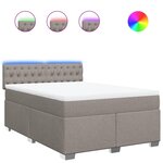 vidaXL Sommier à lattes de lit avec matelas Taupe 160x200 cm Tissu