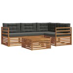 vidaXL Ensemble de canapés d'extérieur 5 pc Naturel et Anthracite
