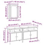 vidaXL Meubles de salle de bain 3 Pièces Marron 80 x 30 x 60 cm