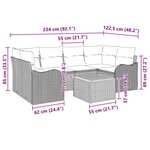 vidaXL Ensemble de canapé de jardin 7 Pièces Beige  blanc