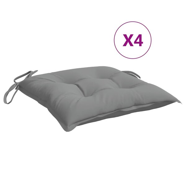 vidaXL Coussins de chaise lot de 4 gris 50x50x7 cm tissu oxford