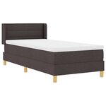vidaXL Lit à ressorts avec matelas Marron foncé 200 x 90 cm tissu
