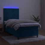 vidaXL Sommier à lattes de lit et matelas et LED Bleu foncé 90x190 cm