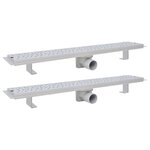 vidaXL Drain de douche linéaire 2 Pièces 730 x 140 mm Acier inoxydable