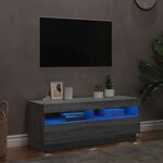 vidaXL Meuble TV avec lumières LED sonoma gris 100x35x40 cm
