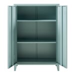 Casier de bureau métallique à 2 portes 110 x 75 x 33 cm bleu gris 03_0009178