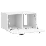 vidaXL Meuble TV mural Montage mural Blanc brillant 59 5 x 41 x 30 cm