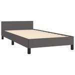 vidaXL Cadre de lit avec tête de lit sans matelas gris 90x190 cm