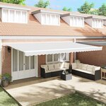 vidaXL Auvent Rétractable 600 × 350 cm Blanc