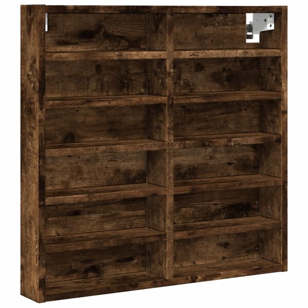 vidaXL Armoire à vitrine chêne fumé 60x8 5x58 cm bois d'ingénierie
