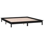 vidaXL Cadre de lit à LED sans matelas noir 200x200 cm bois massif