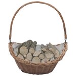 vidaXL Panier à bois de chauffage avec poignée 57x46 5x52 cm Marron