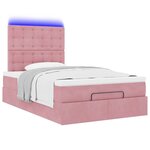 vidaXL Cadre de lit ottoman avec matelas rose 120x190 cm velours