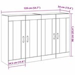 vidaXL Cabinets muraux 2 Pièces Chêne artisanal 69 5 x 34 x 90 cm