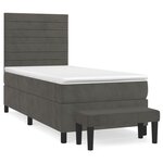 vidaXL Sommier à lattes de lit et matelas Gris foncé 90x190 cm Velours
