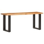 vidaXL Banc au bord naturel du bois 110 cm Bois d'acacia solide acier