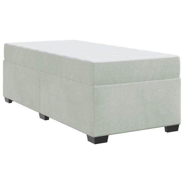 vidaXL Cadre de lit avec matelas Gris clair 90 x 200 cm Velours