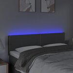 vidaXL Tête de lit à LED Gris foncé 144x5x78/88 cm Tissu