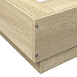 vidaXL Cadre de lit avec lumières LED chêne sonoma 140x190 cm